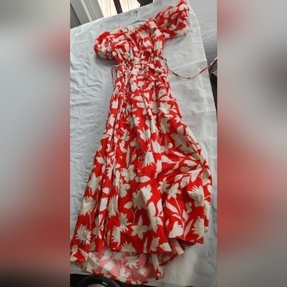 Moon River Women's Side tie, Cut-out Floral Print Tiered Shirred Dress. … - Picture 14 of 16